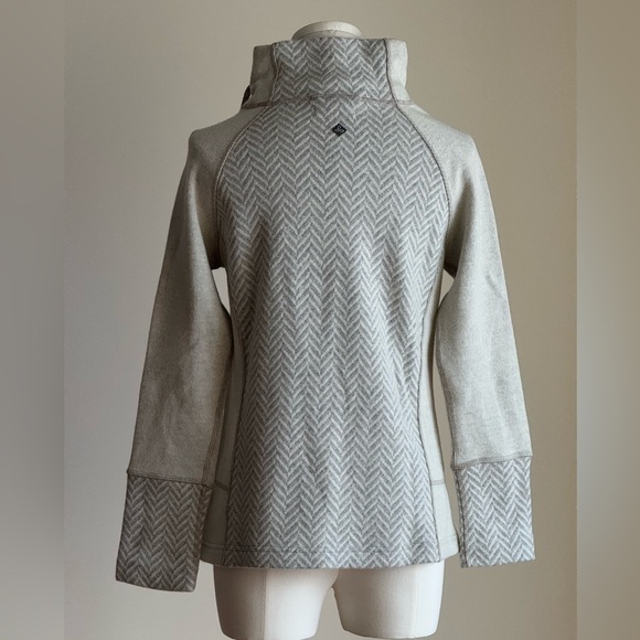 Prana Lucia sweater  Light Gray Size XS Mock Neck Wool - Picture 3 of 7